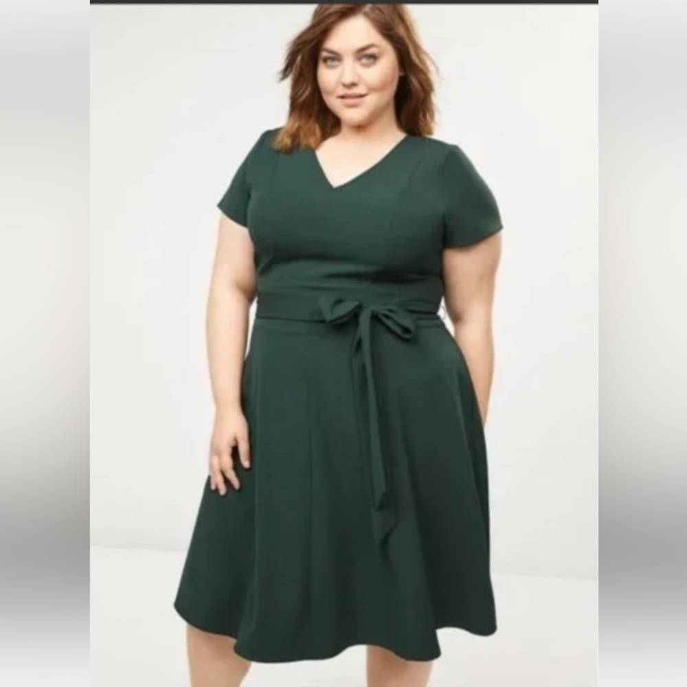 Lane Bryant Forest Green Midi Dress
